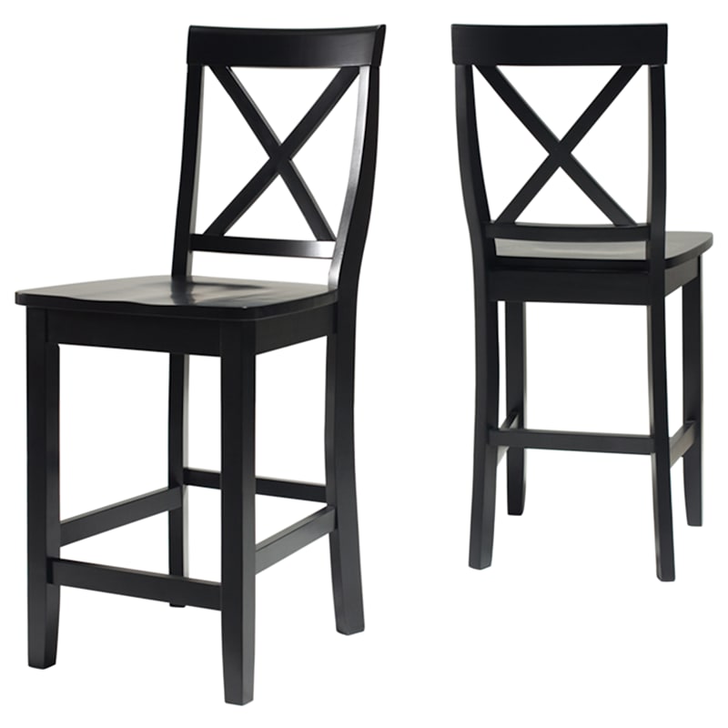 Crosley X-Back 2-Piece Counter Stool Set