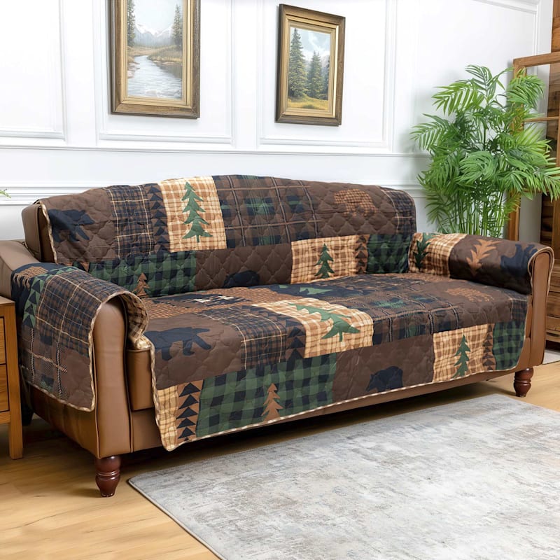Donna Sharp Brown Bear Cabin Oversized Sofa Cover