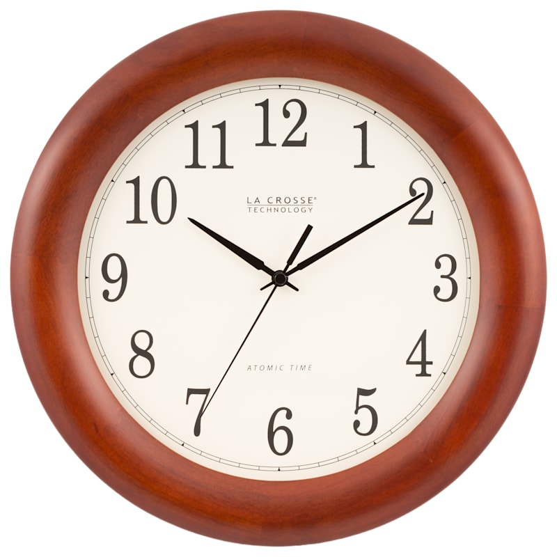 La Crosse Wood Veneer Atomic Wall Clock