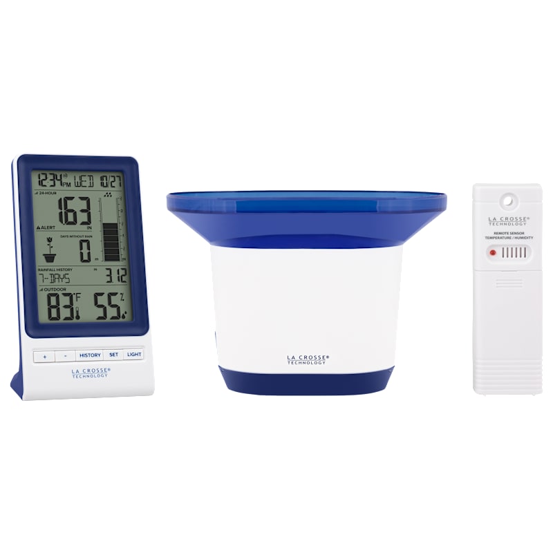 La Crosse Technology 724-1415BL Wireless Rain Station with Temperature and Humidity