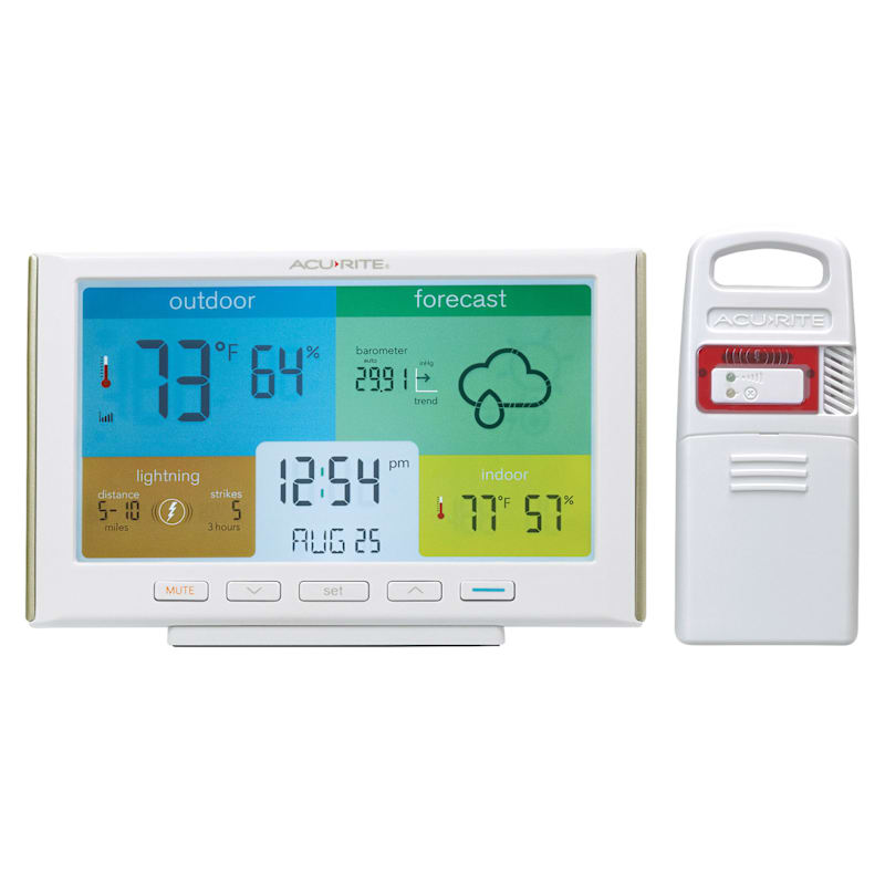AcuRite Weather Station Forecaster for Indoor/Outdoor Temperature and Humidity and Lightning Detection with Built-In Barometer
