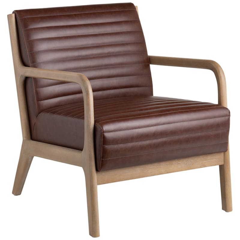 Classic Home Upholstered Accent Armchair with Wood Frame