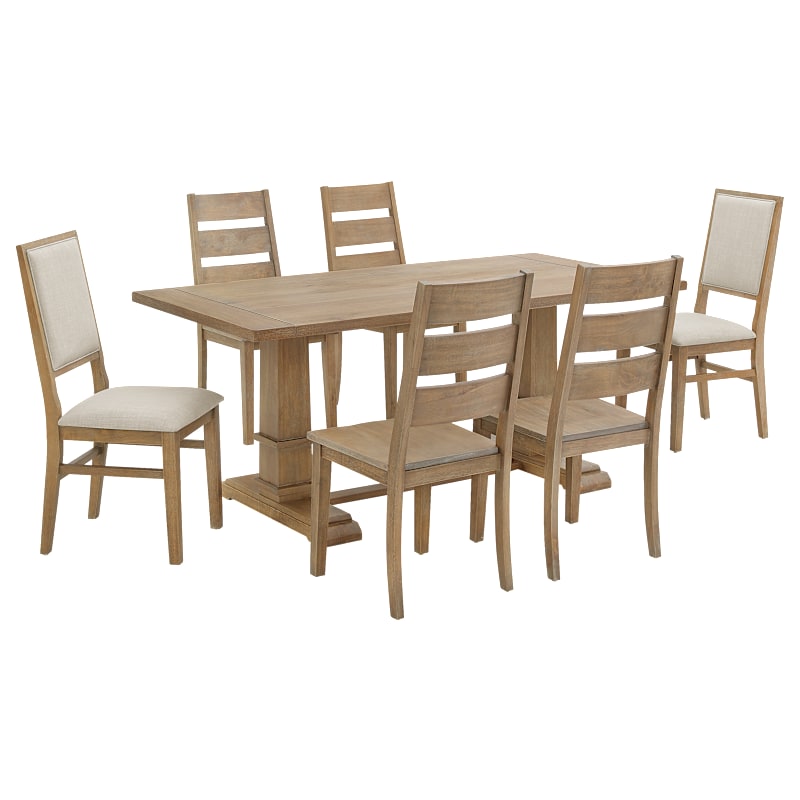 Crosley Joanna 7-Piece Dining Set with 4 Ladder Back and 2 Upholstered Chairs