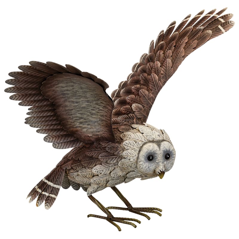 Regal Art & Gift Metal Barn Owl with Wings Up Statue