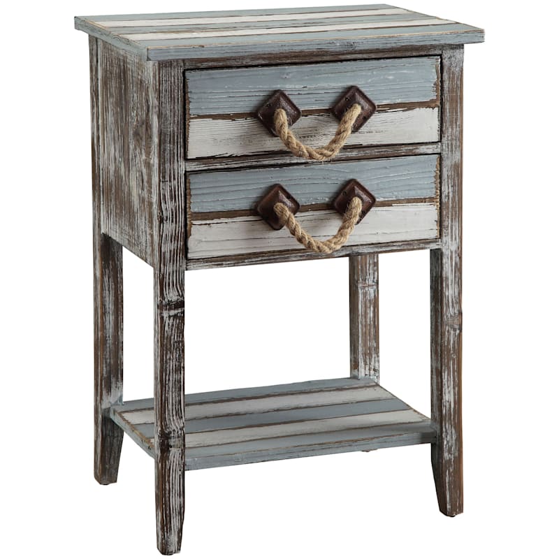 Crestview Collection 2-Drawer Weathered Wood Table