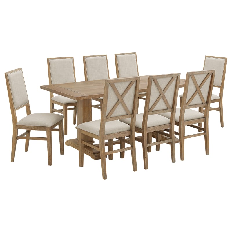 Crosley Joanna 9-Piece Dining Set with Upholstered Chairs