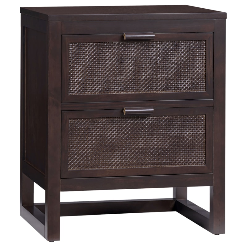 Teamson Home Hatteras Wide Wood 2-Drawer Nightstand