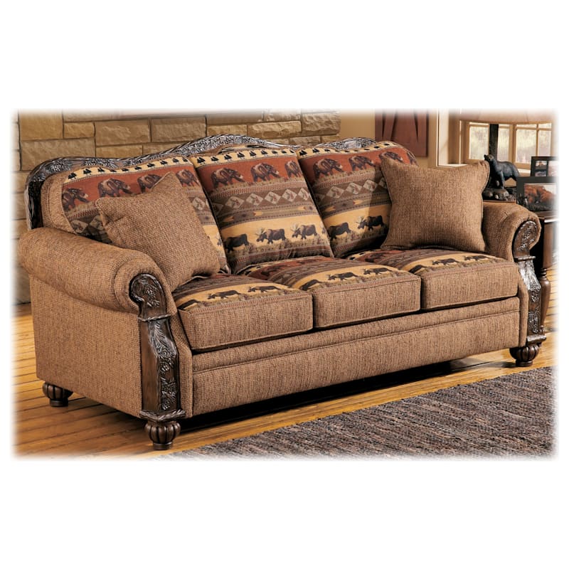 Modern of Marshfield Pine Cone Lodge Queen Sleeper Sofa