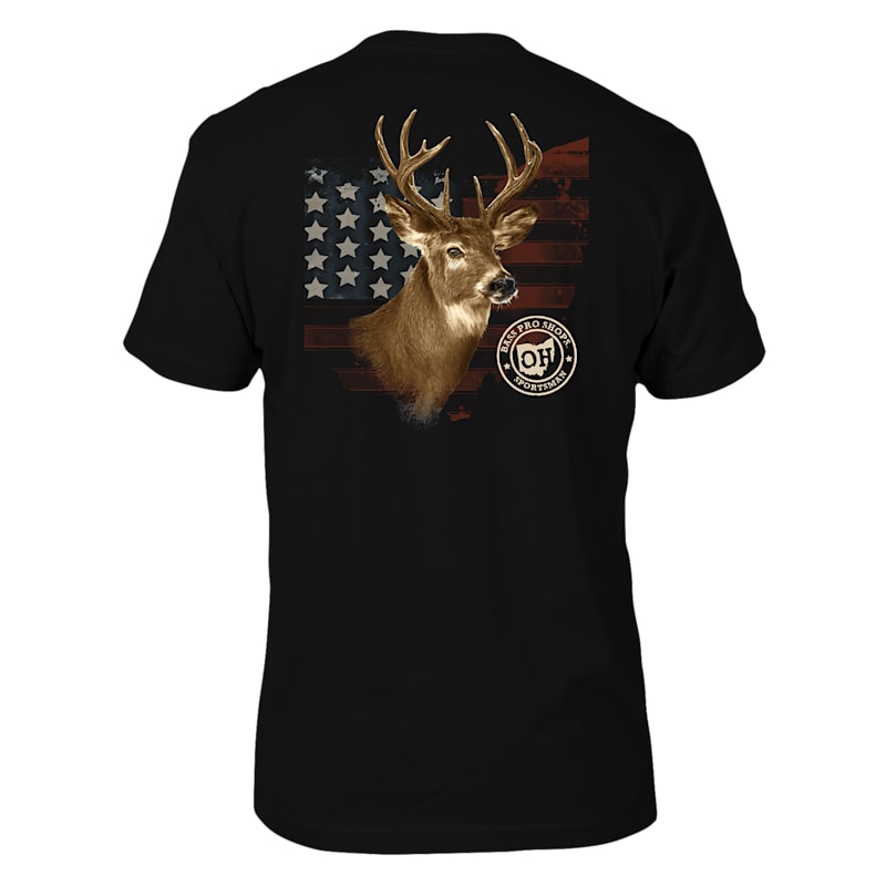 Bass Pro Shops USA State Deer Portrait Short-Sleeve T-Shirt for Men