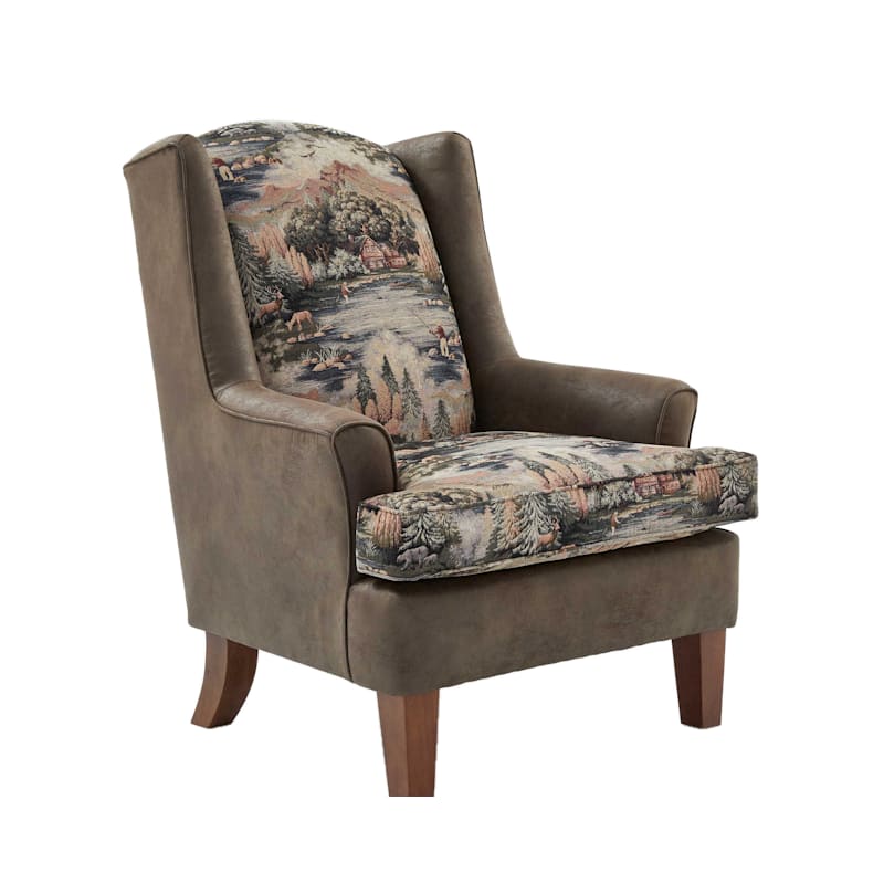 Best Home Furnishings Field & Stream Collection Andrea Nature Wingback Chair