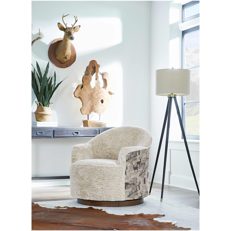 Best Home Furnishings Field & Stream Collection April Nature Scene Swivel Chair