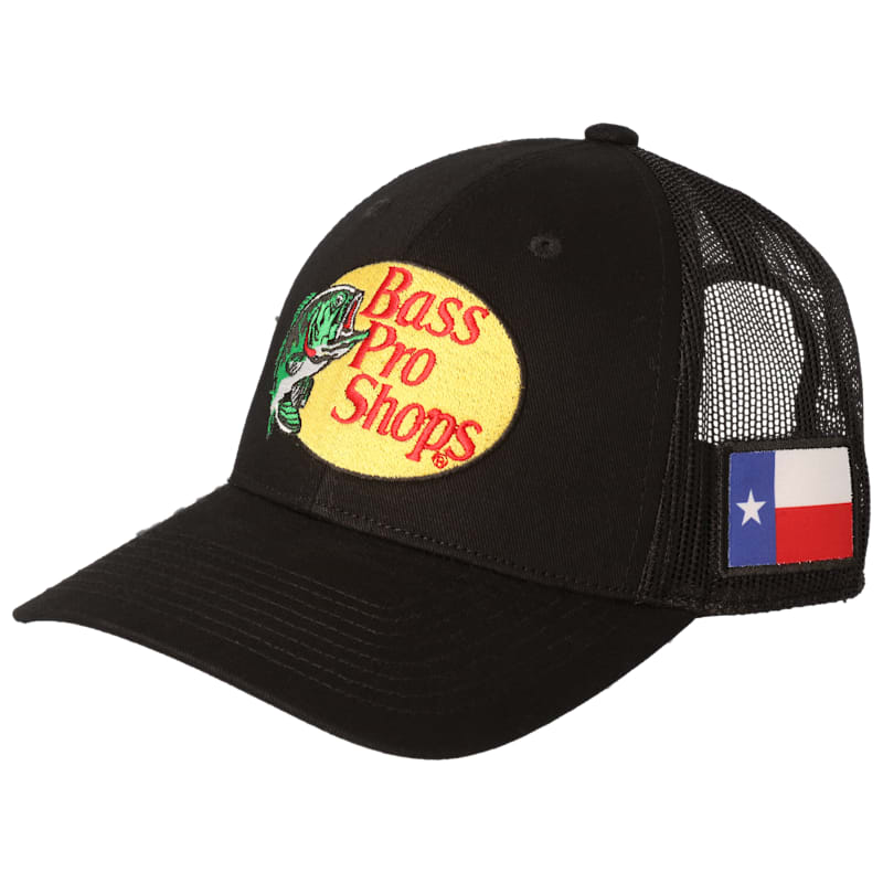 Bass Pro Shops Woodcut Logo and Texas Flag Snapback Cap