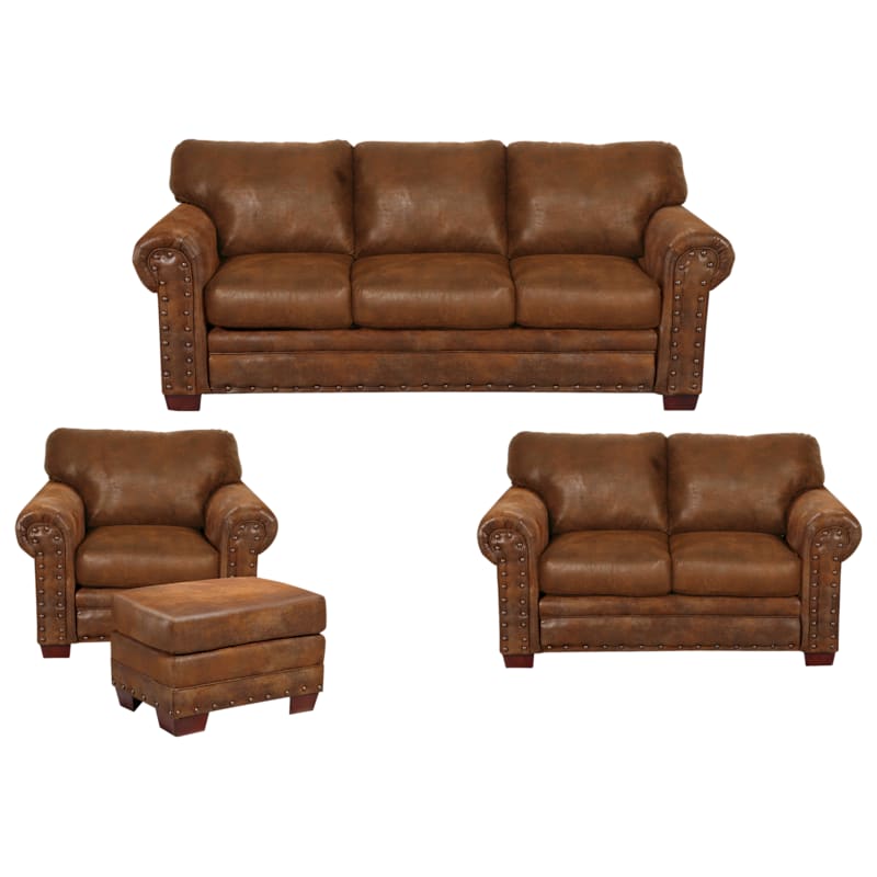 American Furniture Classics Lodge Buckskin Collection 4-Piece Living Room Set