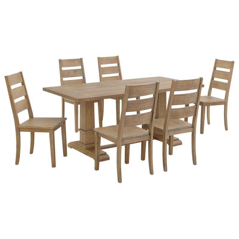 Crosley Joanna 7-Piece Dining Set with Ladder Back Chairs