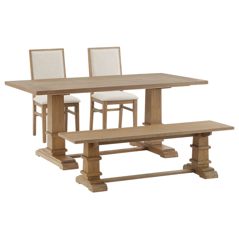 Crosley Joanna 4-Piece Dining Set with Bench and 2 Upholstered Back Chairs