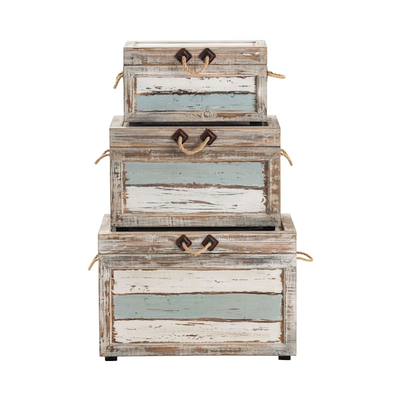 Crestview Collection Nantucket Weathered Trunks