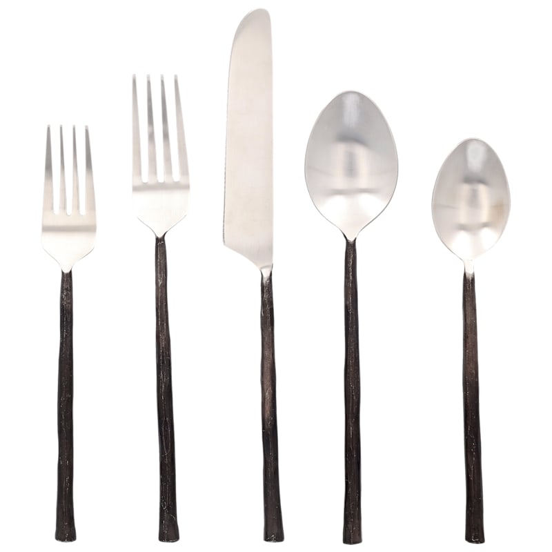 White River Home 20-Piece Black-Handle Flatware Set