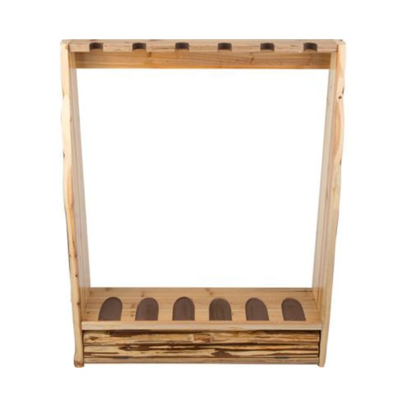 Rush Creek Creations 6-Gun Storage Rack with Accessory Compartment
