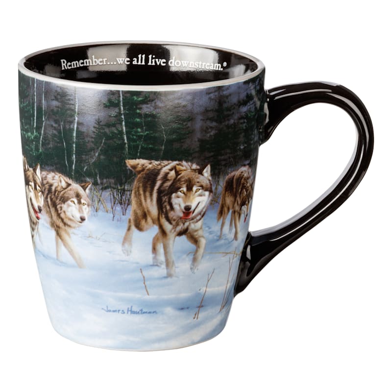 Bass Pro Shops Wolves Panoramic We All Live Downstream Mug