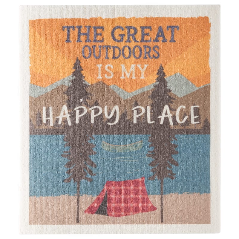White River Home Happy Place Swedish Dishcloth