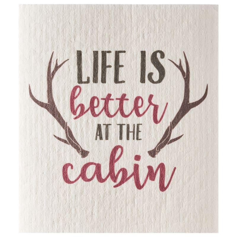 White River Home Better At The Cabin Swedish Dishcloth
