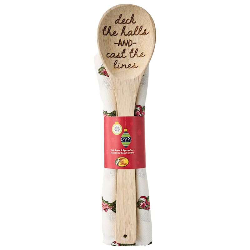 Bass Pro Shops Santa Trout Dish Towel and Spoon Set