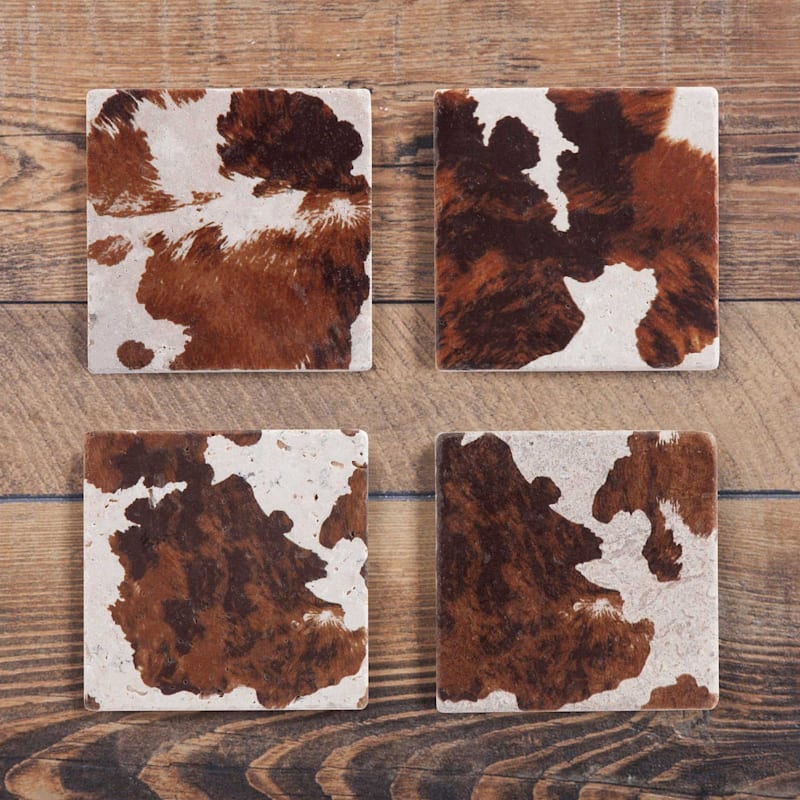 Paseo Road Cowhide Coaster Set of 4