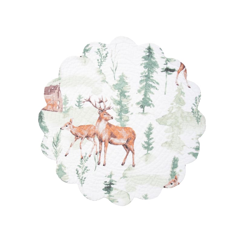 C&F Home Christopher Forest Round Woven Reversible Rustic Lodge 6-Piece Placemat Set