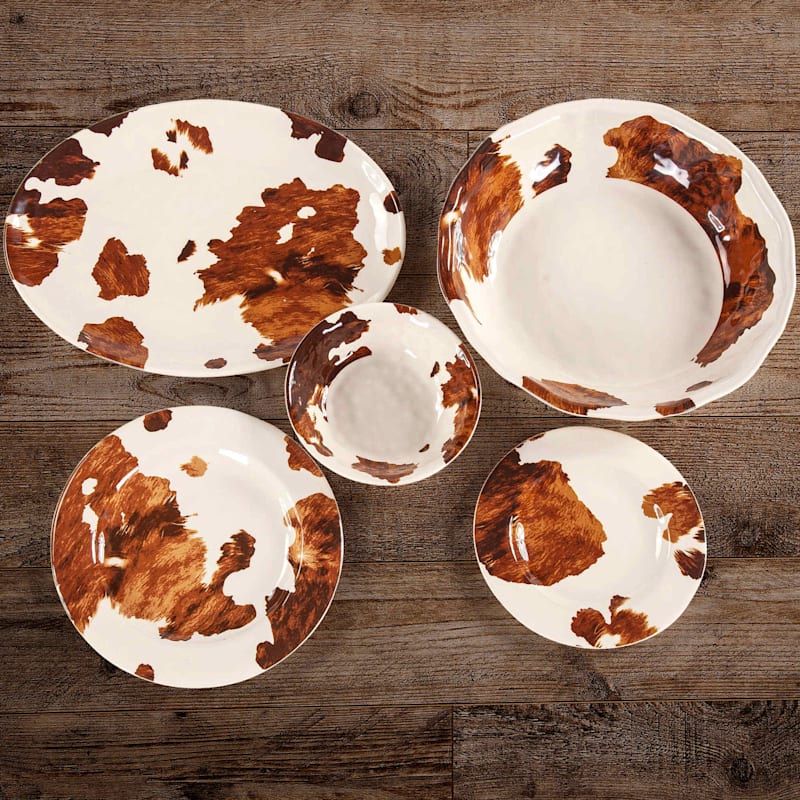 Paseo Road Elsa Cowhide 14-Piece Dinnerware Set