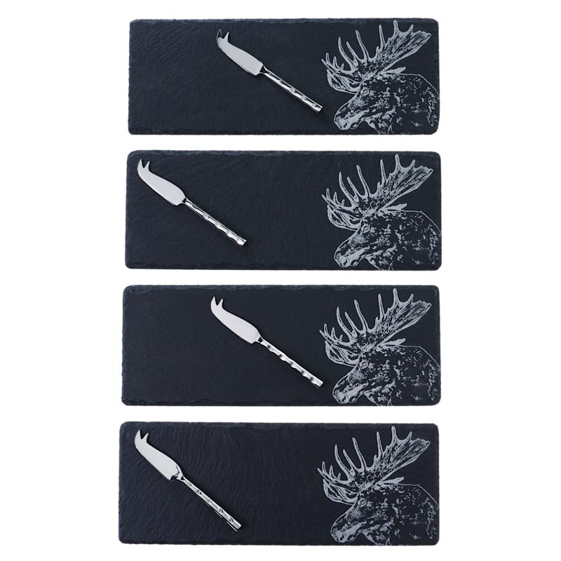 Selbrae House Moose Mini Slate Cheese Board and Knife Set