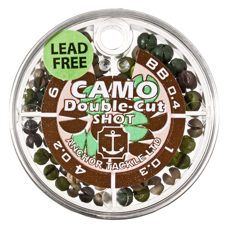 Anchor Non-Toxic Camo Double-Cut Split Shot Small 4-Compartment
