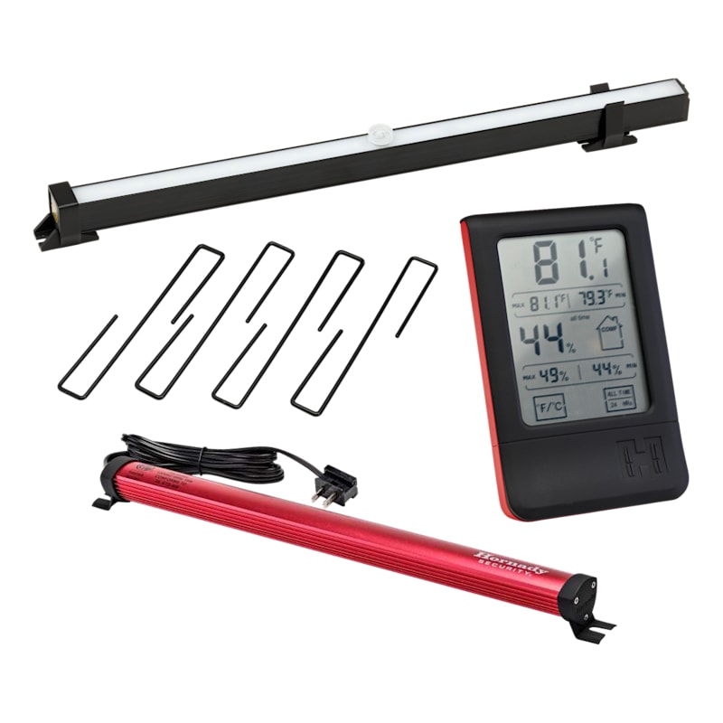 Hornady Gun Safe Essentials Bundle with Dehumidifier, LED Light, Hangers, and Hygrometer