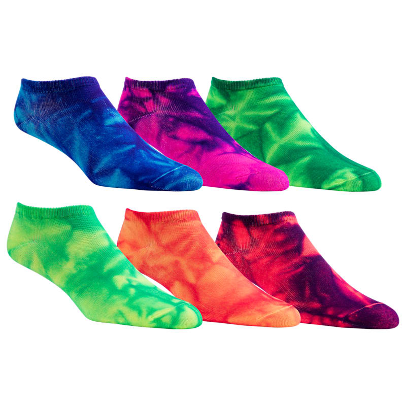 RedHead No-Show Tie-Dye Socks for Kids - 6-Pair Pack