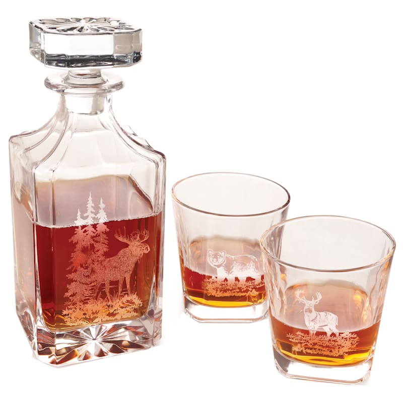 White River Home Whiskey Decanter and Glass Set