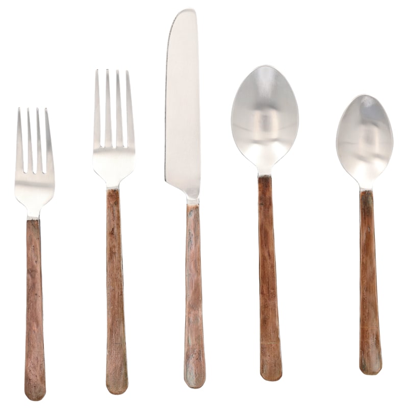 White River Home 20-Piece Bronze-Handle Flatware Set
