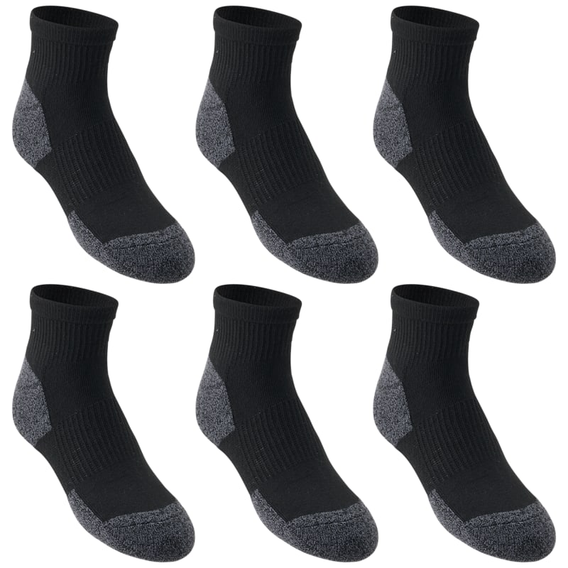 Bass Pro Shops Performance Quarter Socks for Kids 6-Pack