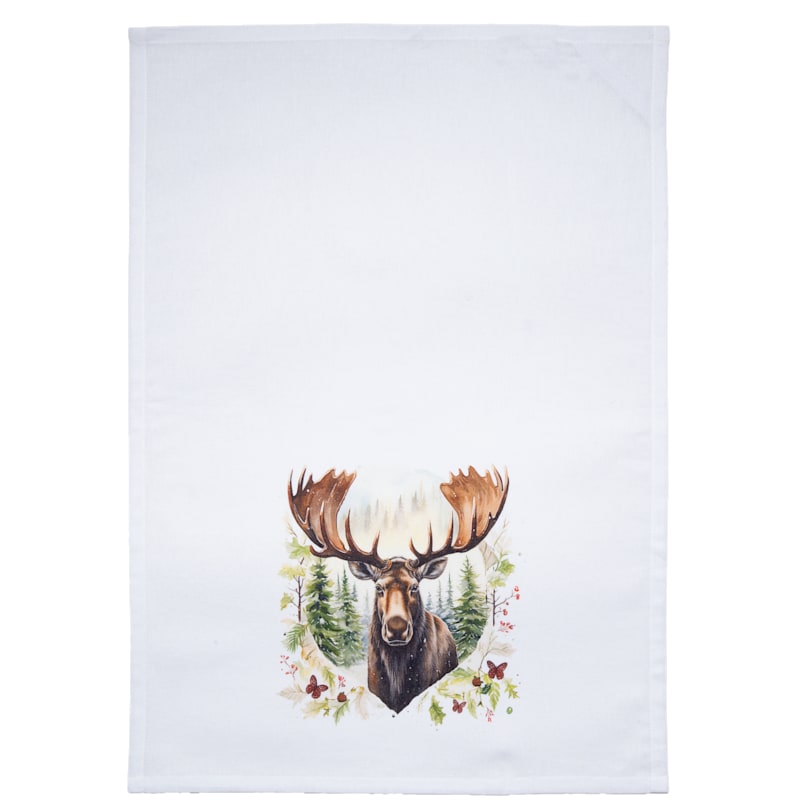 Carstens, Inc. Floral Moose Tea Towel