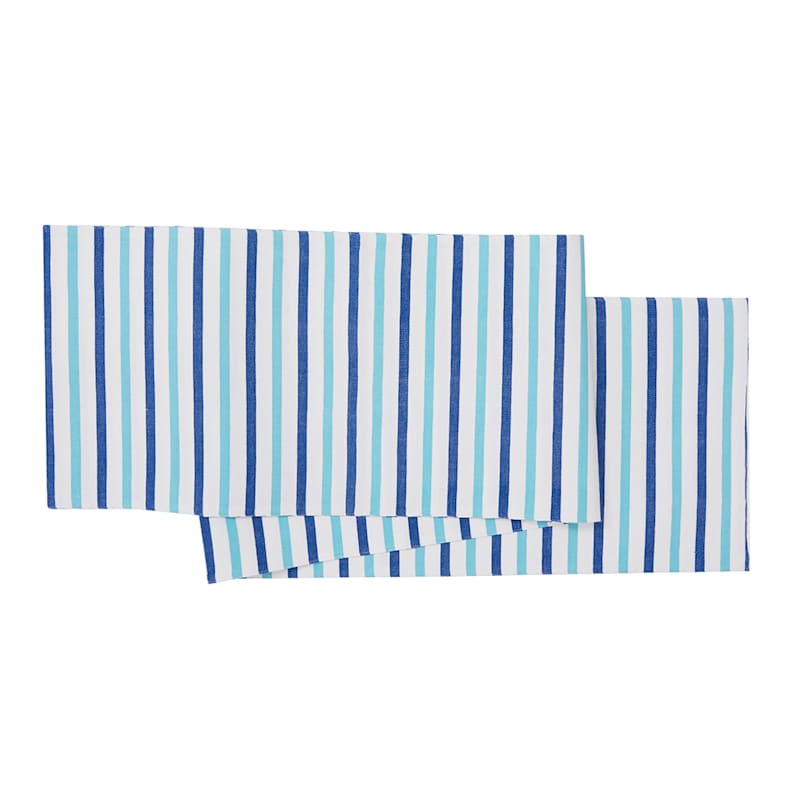 C&F Home Lakeview Blue Striped Table Runner
