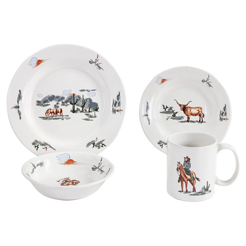 Paseo Road Ranch Life 16-Piece Ceramic Dinnerware Set