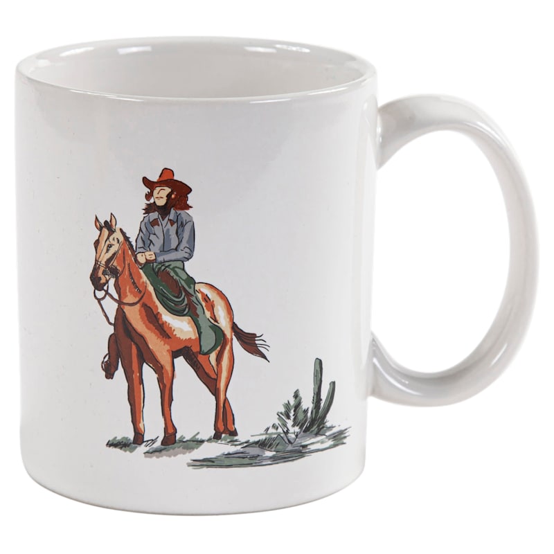 Paseo Road Ranch Life Cowgirl Mugs Set of 4