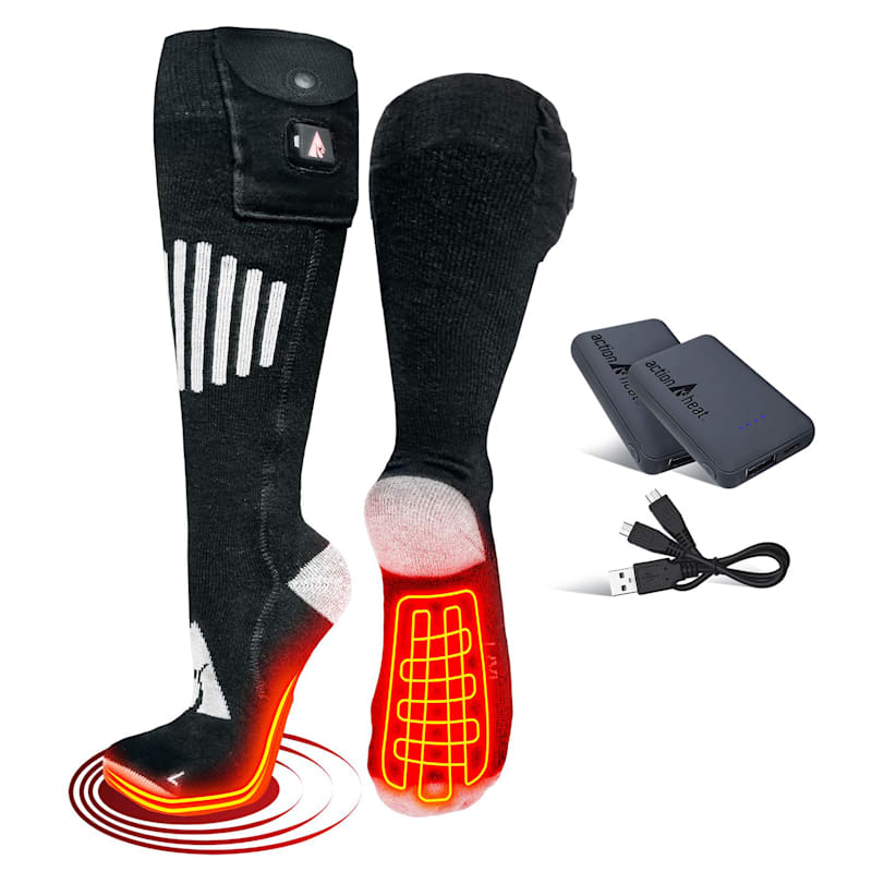 ActionHeat 5V Battery-Heated Cotton Socks for Men