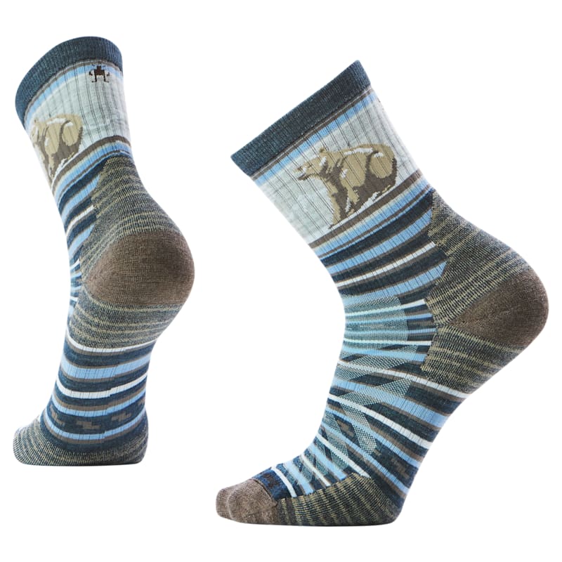Smartwool Hike Targeted Cushion Bear Striped Crew Socks for Men