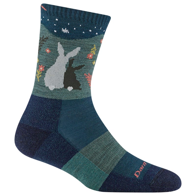 Darn Tough Critter Club Bunny Micro Crew Lightweight Cushion Hiking Socks for Ladies