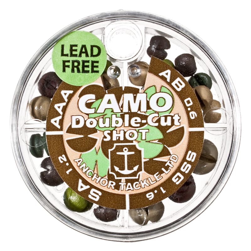 Anchor Non-Toxic Camo Double-Cut Split Shot Large 4 Compartment