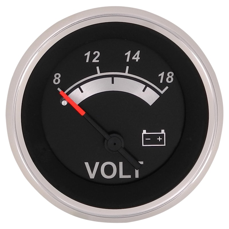 Sierra Black Sterling Voltmeter Gauge