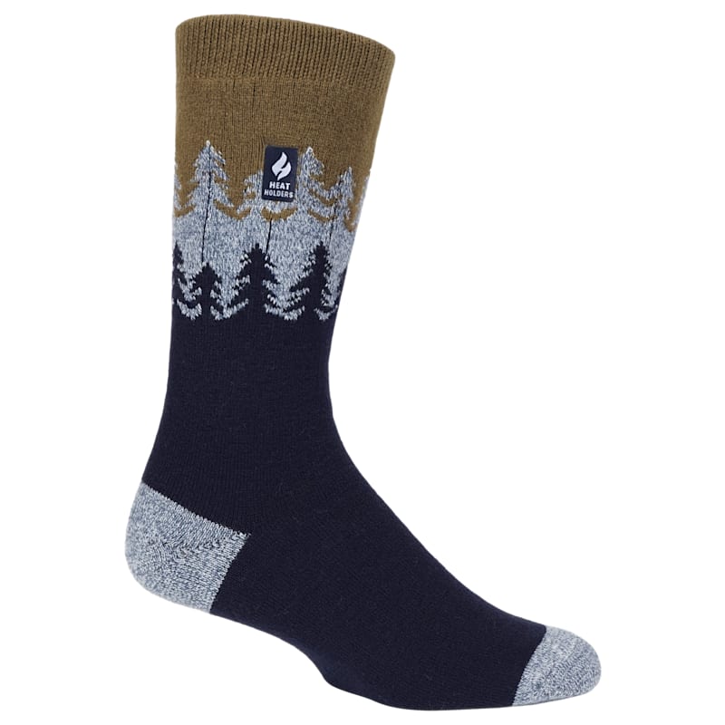 Heat Holders ULTRA LITE Trees Patterned Crew Socks for Men