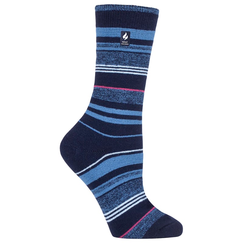 Heat Holders ULTRA LITE Heather Stripe Crew Socks for Ladies