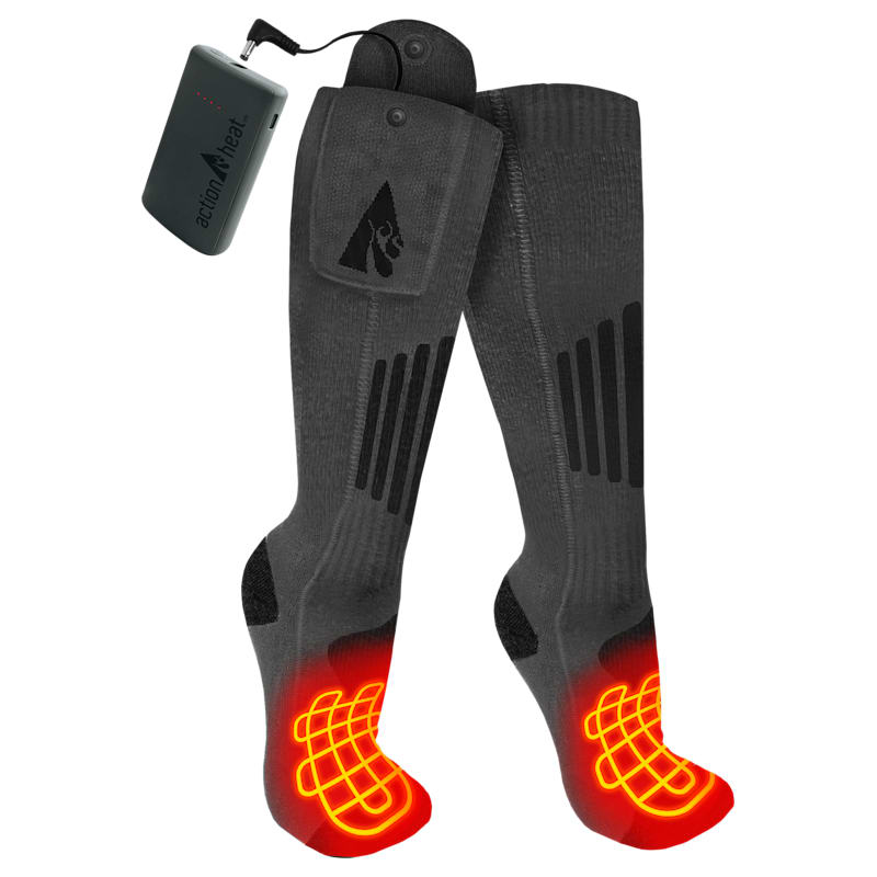 ActionHeat Wool 3.7V Rechargeable Heated Socks 2.0 with Remote