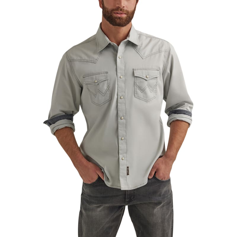 Wrangler Retro Premium Modern Snap Long-Sleeve Shirt for Men