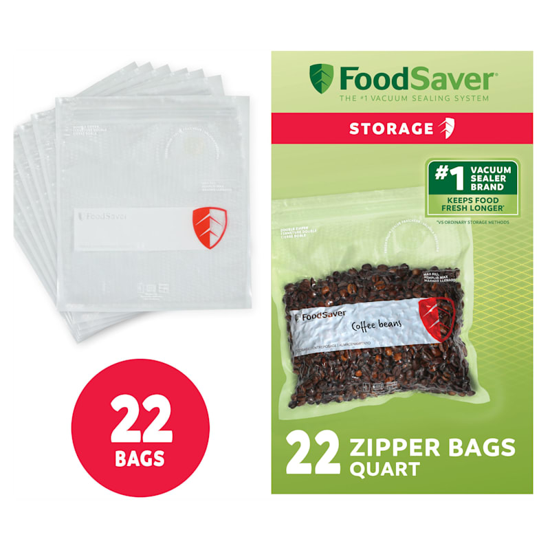 FoodSaver Reusable Quart Vacuum Sealer Zipper Bags
